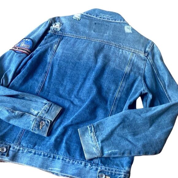 Rebel & Soul Long Sleeve Button Jean Jacket Women Medium Y2K Blue B13 - Picture 5 of 6